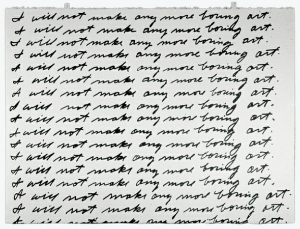 Image: John Baldessari, I Will Not Make Any More Boring Art, 1971