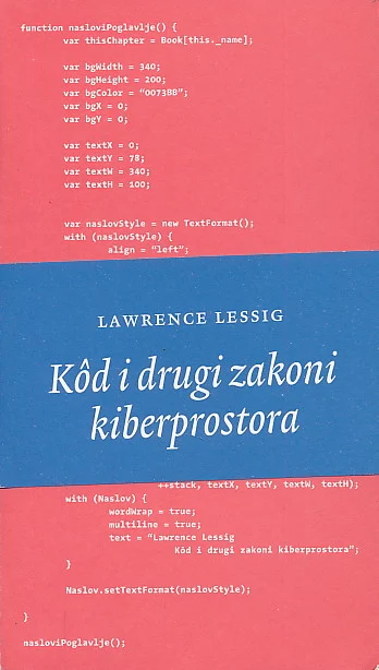 Lawrence Lessig: Kod i drugi zakoni kiberprostora [2004 // 399 str. // prijevod: Živan Filippi]